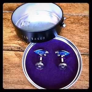 Ted Baker Men’s Fish Cufflinks -blue NEW!
